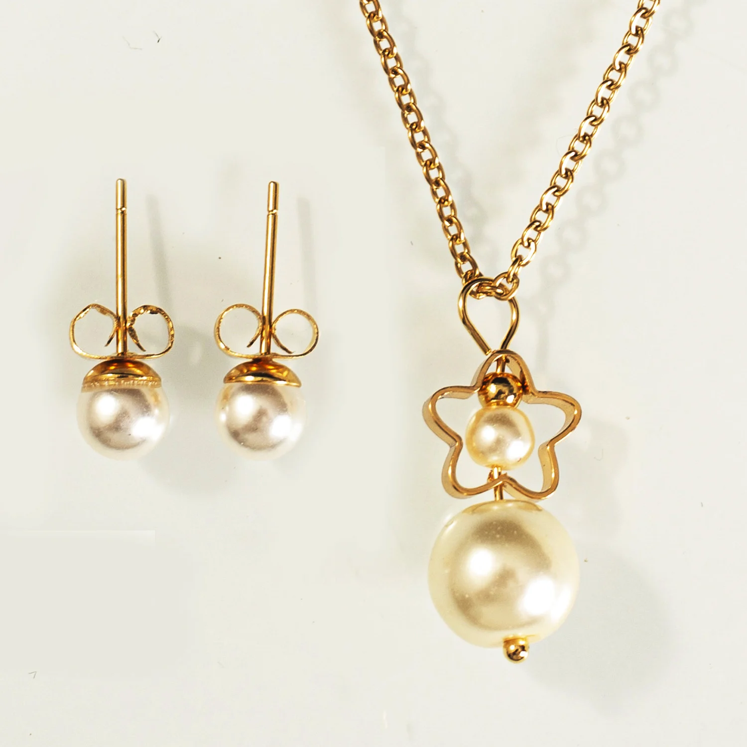 Wholesale Bride Artificial Pearl Necklace Earring Set