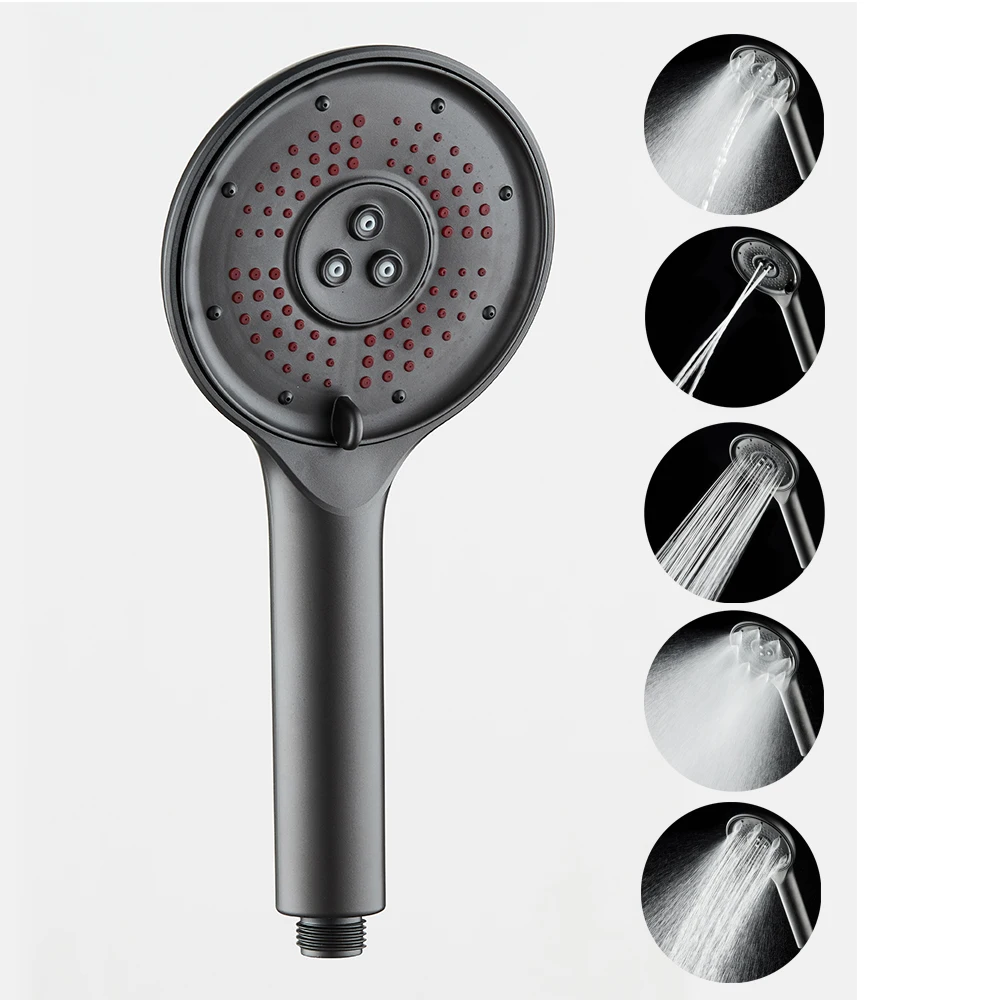 Five-Function High Pressure Water Saving Handheld Showerhead Improved Shower Experience Even With Low Water Flow and Pressure