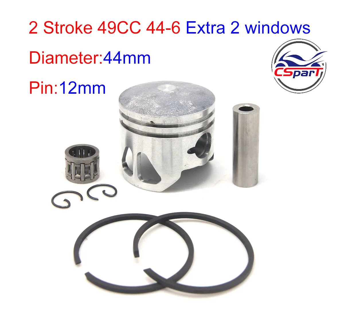  Kit de segments de piston 44 mm pour mini moteurs 49cc