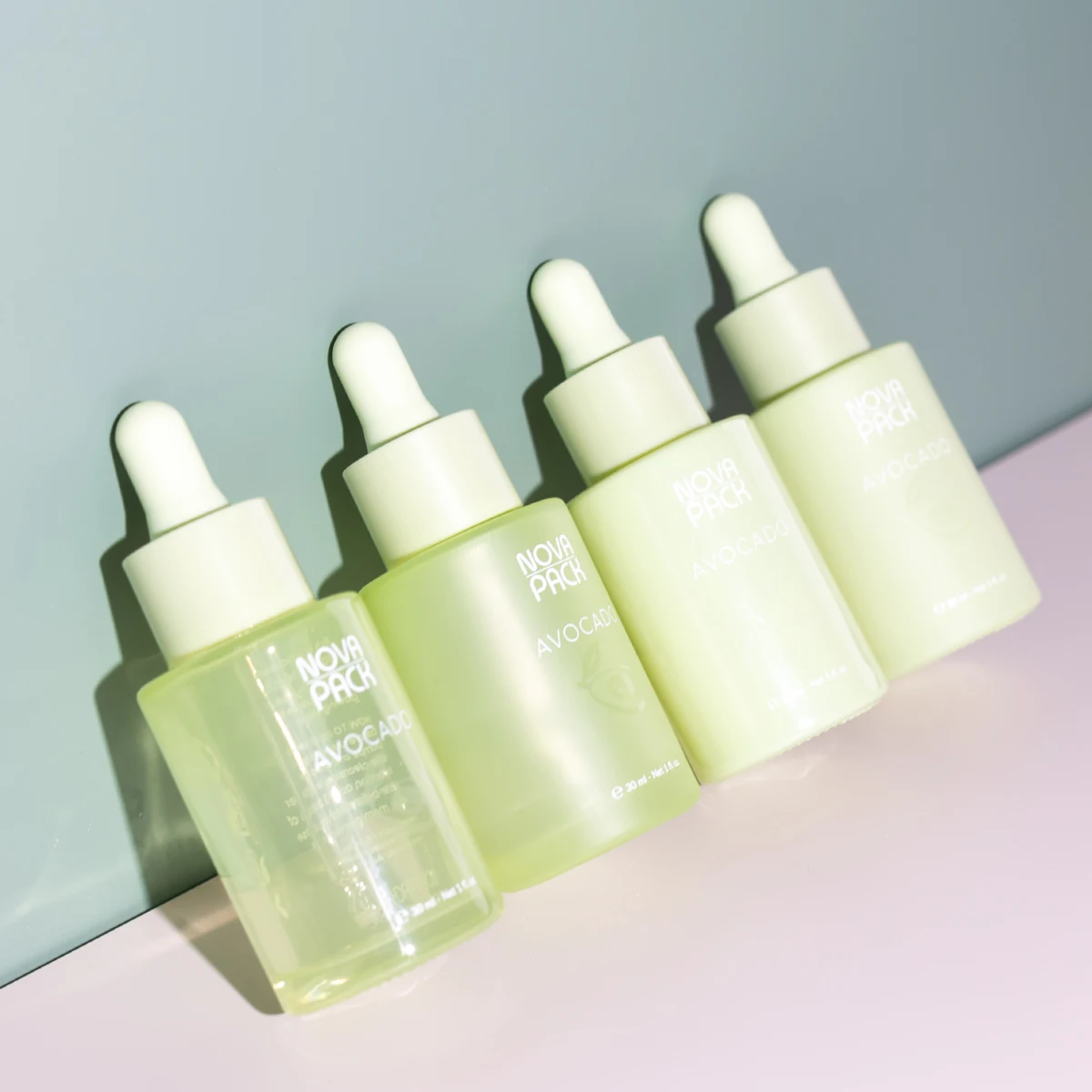 Refillable Face Serum Bottle Pastel Color Frosted Matte Glossy Green ...