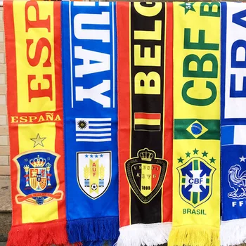 France England Belgium Brazil Argentina Portugal Football Fan Scarf Winter Cheer Durable Polyester Turban & Handkerchief
