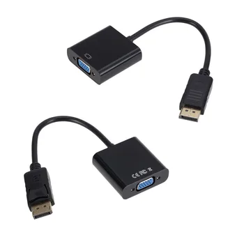 DisplayPort DP to VGA Adapter Cable Male to Female Converter for PC Computer Laptop HDTV Monitor Projector