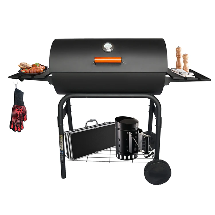 Multi-function Steel Barbecue Charcoal Grill Outdoor BBQ Stove Grills With Wheels