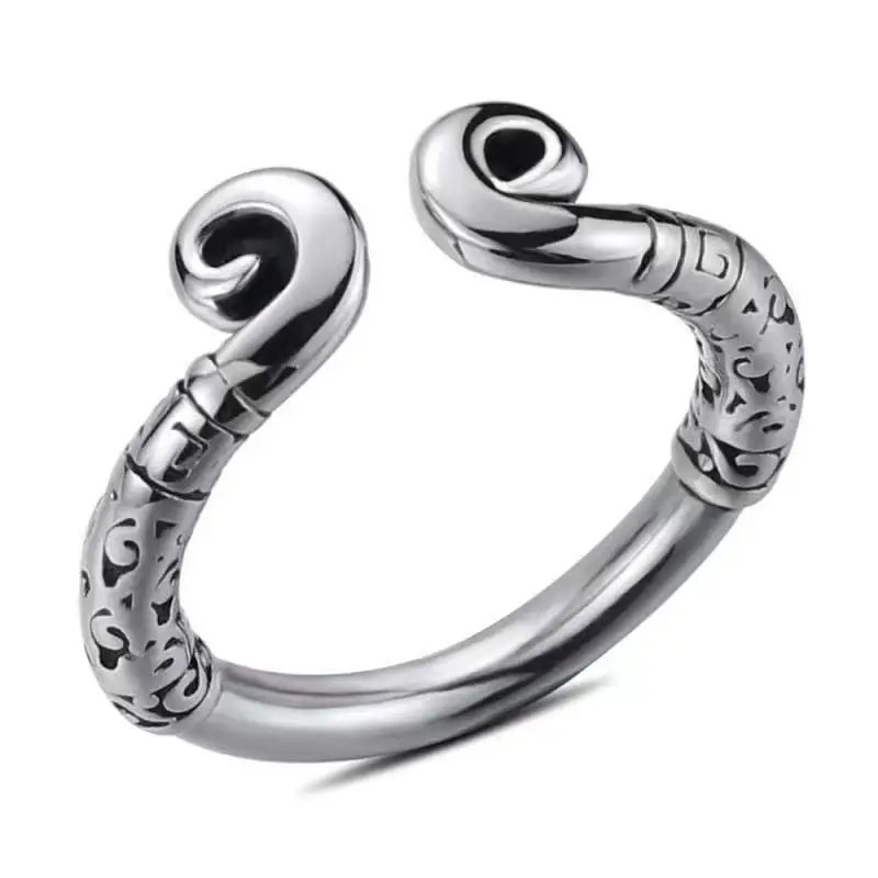 Engraved Metal Head Sex Toys Penis Ring for Men - Delay Ejaculation
