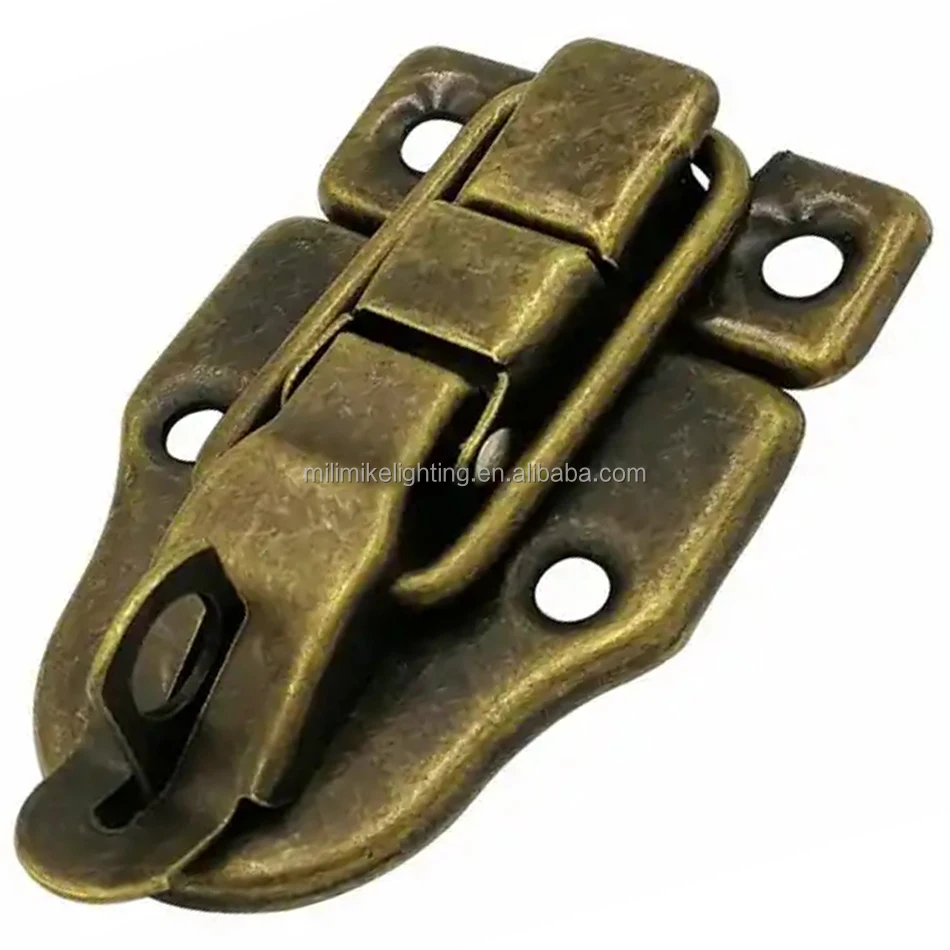 Bronze Color Metal Lock Latch for Old Stylish Wooden Jewelry Box Toolbox Hasp Latch Wooden Case Box Buckle Spring Toggle Latch