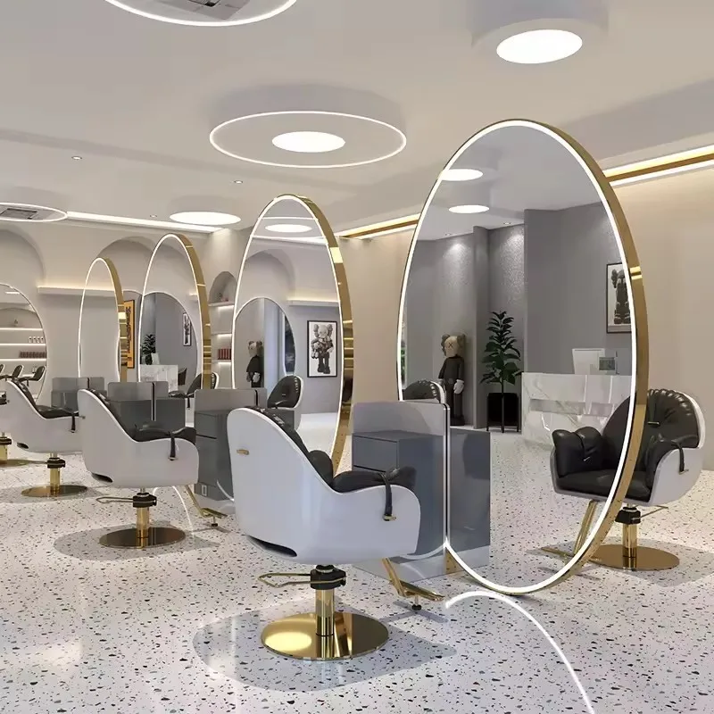 Full Length Stand Double Sided Barber Station Salon Furniture