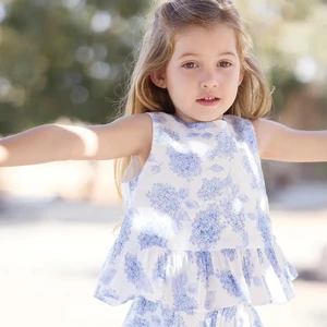 Girls Clothing Sets for Spring and Summer Sleeveless Top and Pants in Fashion Style Polyester/Cotton Model GS-918121