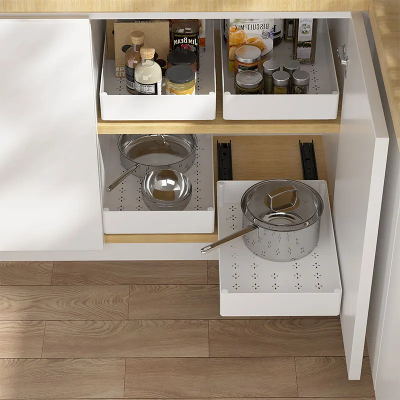 Home Kitchen Storage Pull-Out Cabinet Accessory with Plastic Rack No Punching Sink Drawe aperçu 5