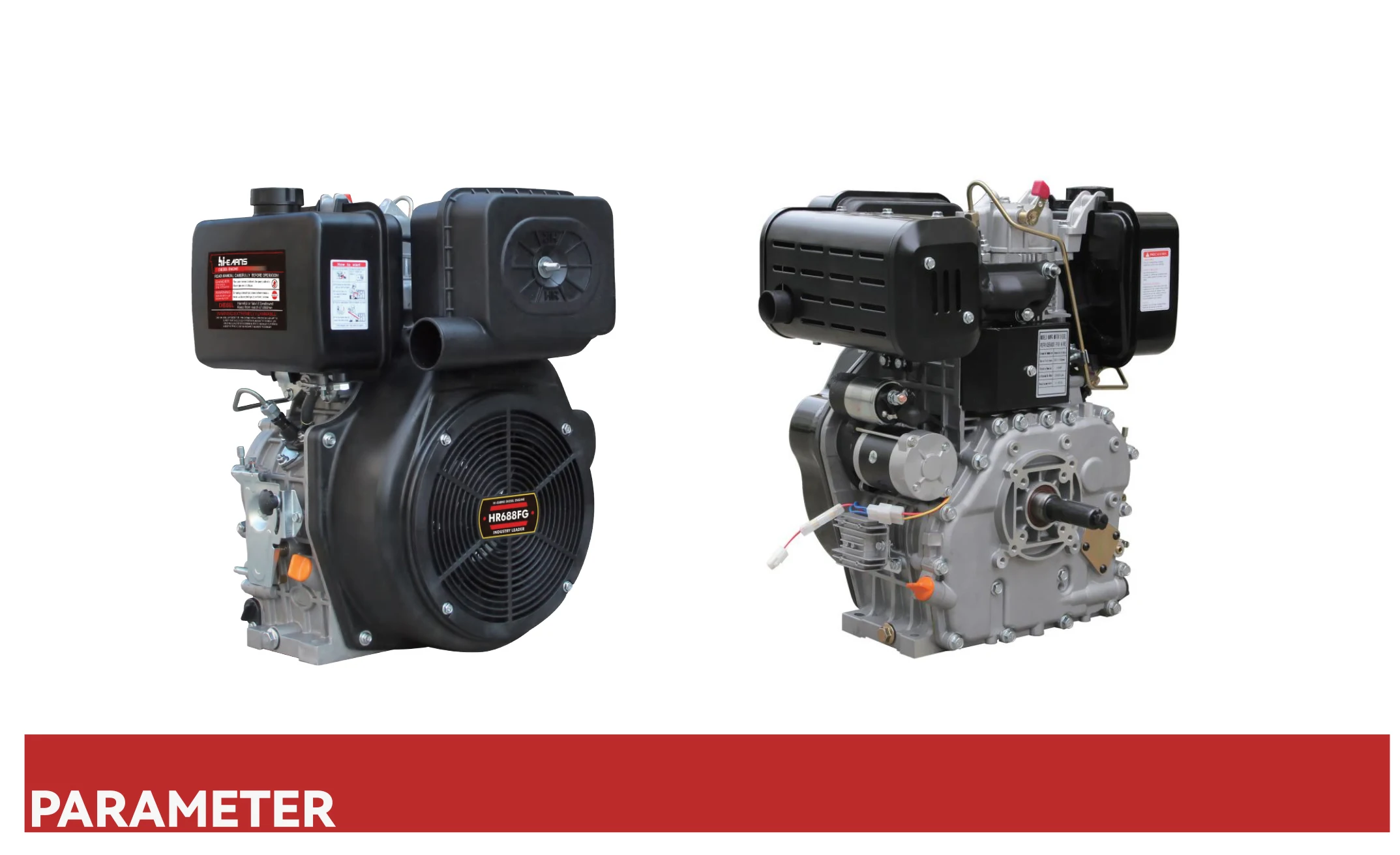 Hiearns 16HP Single Cylinder air Cooled System diesel Engine