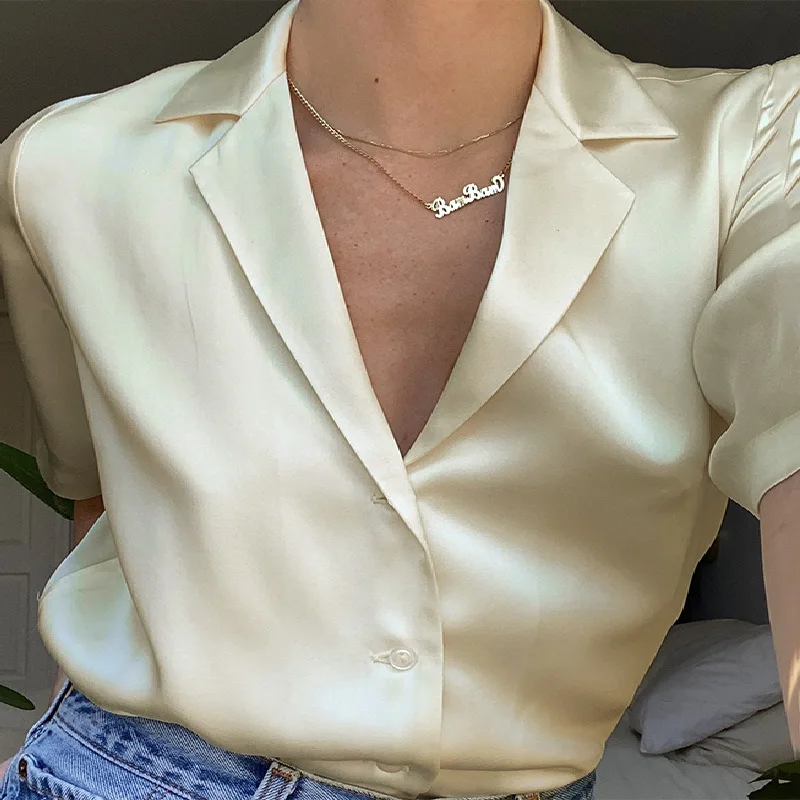 tailored satin shirt