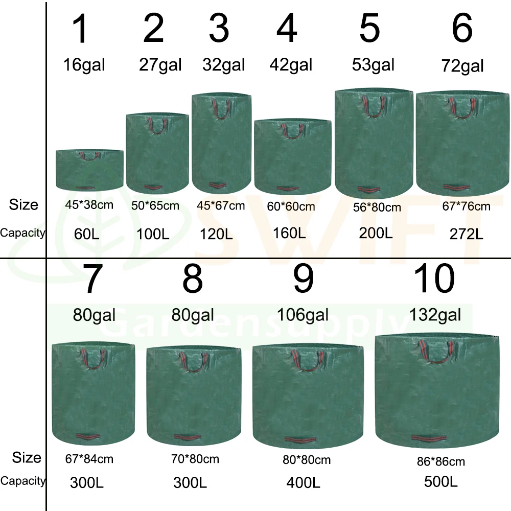 Garden Waste Bags 500l X 2 Heavy Duty Garden Bags,Reusable Garden Sacks