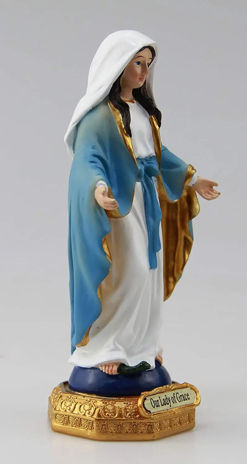 Learn more about us Official online store Our Lady of Grace Blessed Virgin  Mother Mary Catholic Religious Gifts 8 Inch Gold Base Resin Colored Statue  Figurine Discount Prices, Easy Exchanges