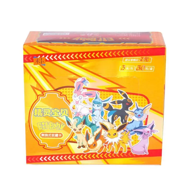 Eif Kids for Pokemon Trading Card Booster for Set Random Pack of Eevee Collectible Anime Game Card Paper Material Gift Toy