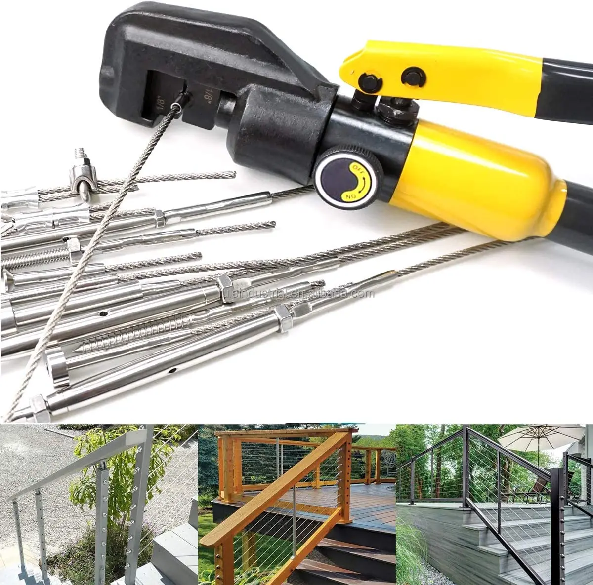 Ss Decking Railing Hardware Wire Rope Swaging 10ton Hydraulic Hand ...