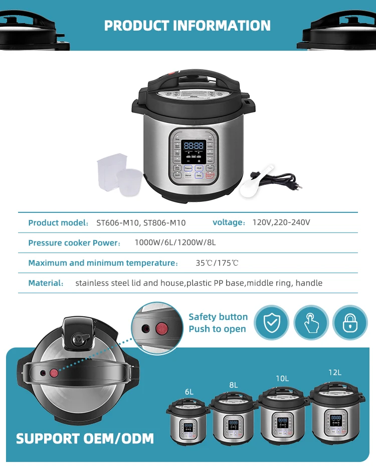 High Quality Multifunctional Pressure Cookers 6qt 6l With Digital Led ...