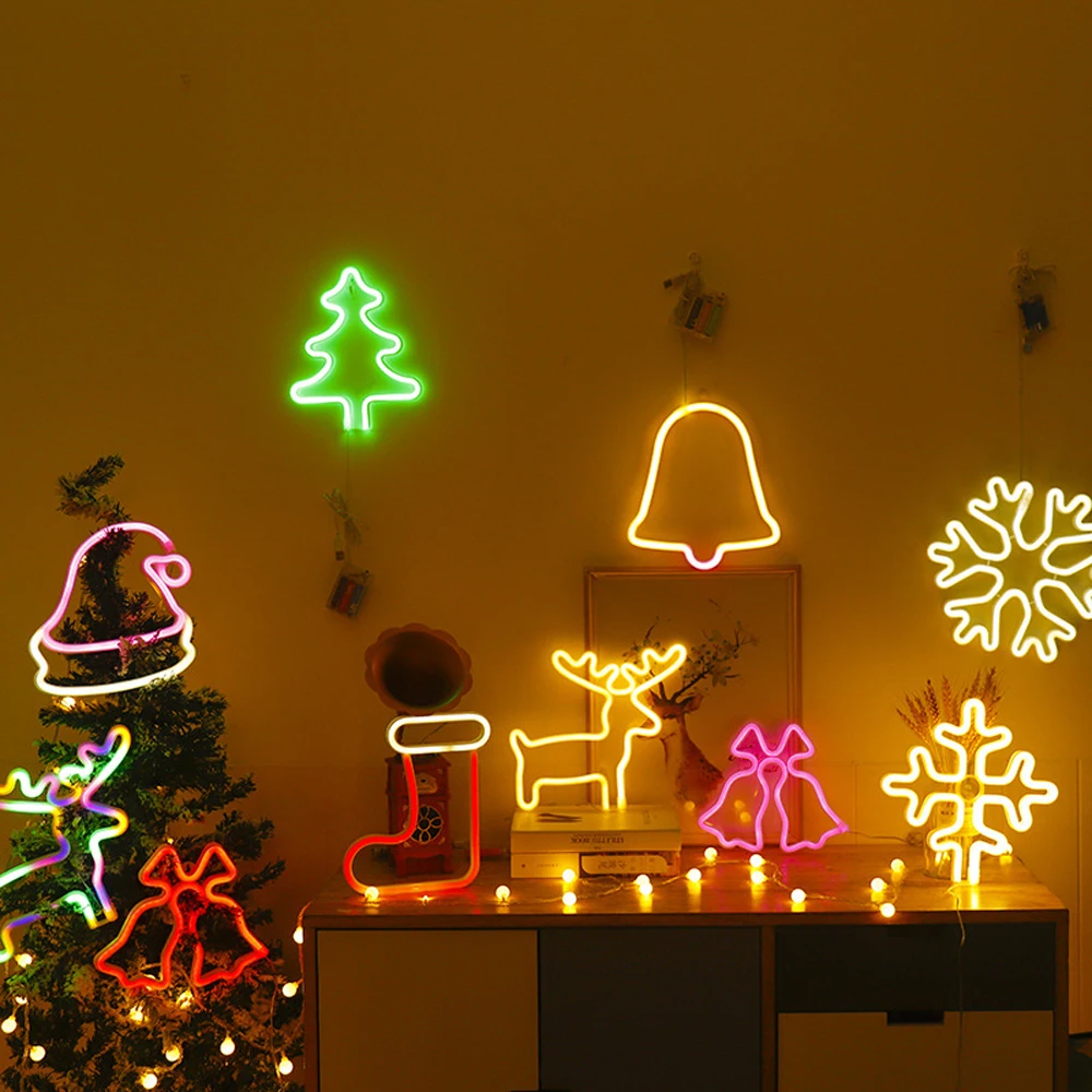 Backboard Led Neon Light Christmas Tree Xmas Powered Usb 5v - Temu