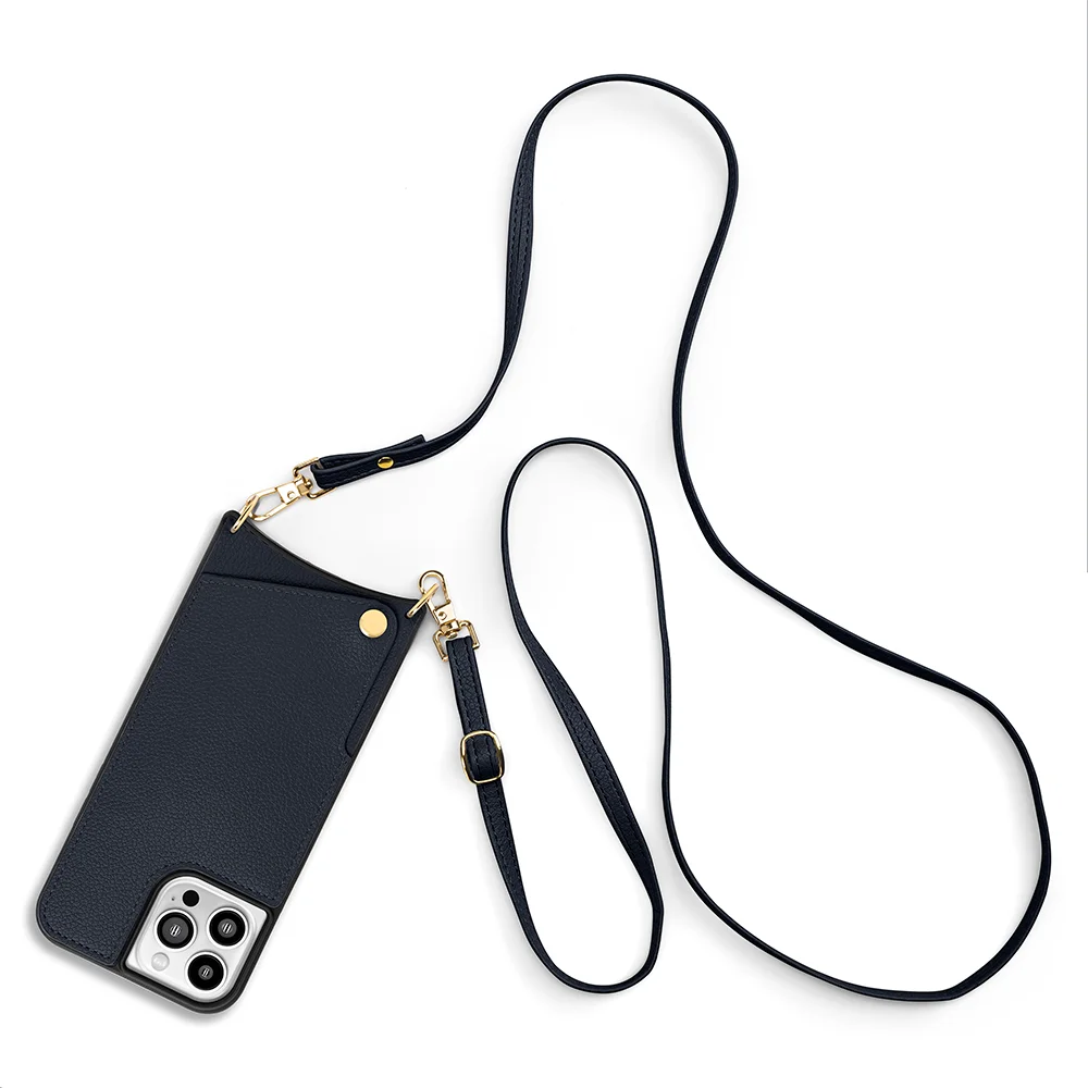 Luxury Leather Wallet Crossbody Phone Case With Strap Card Holder For