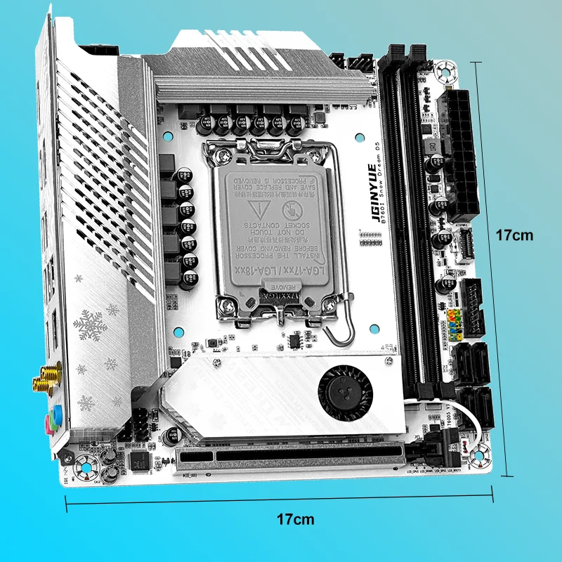 JGINYUE B760 Motherboard - Mini ITX LGA 1700 B760i-Snow Dream D5