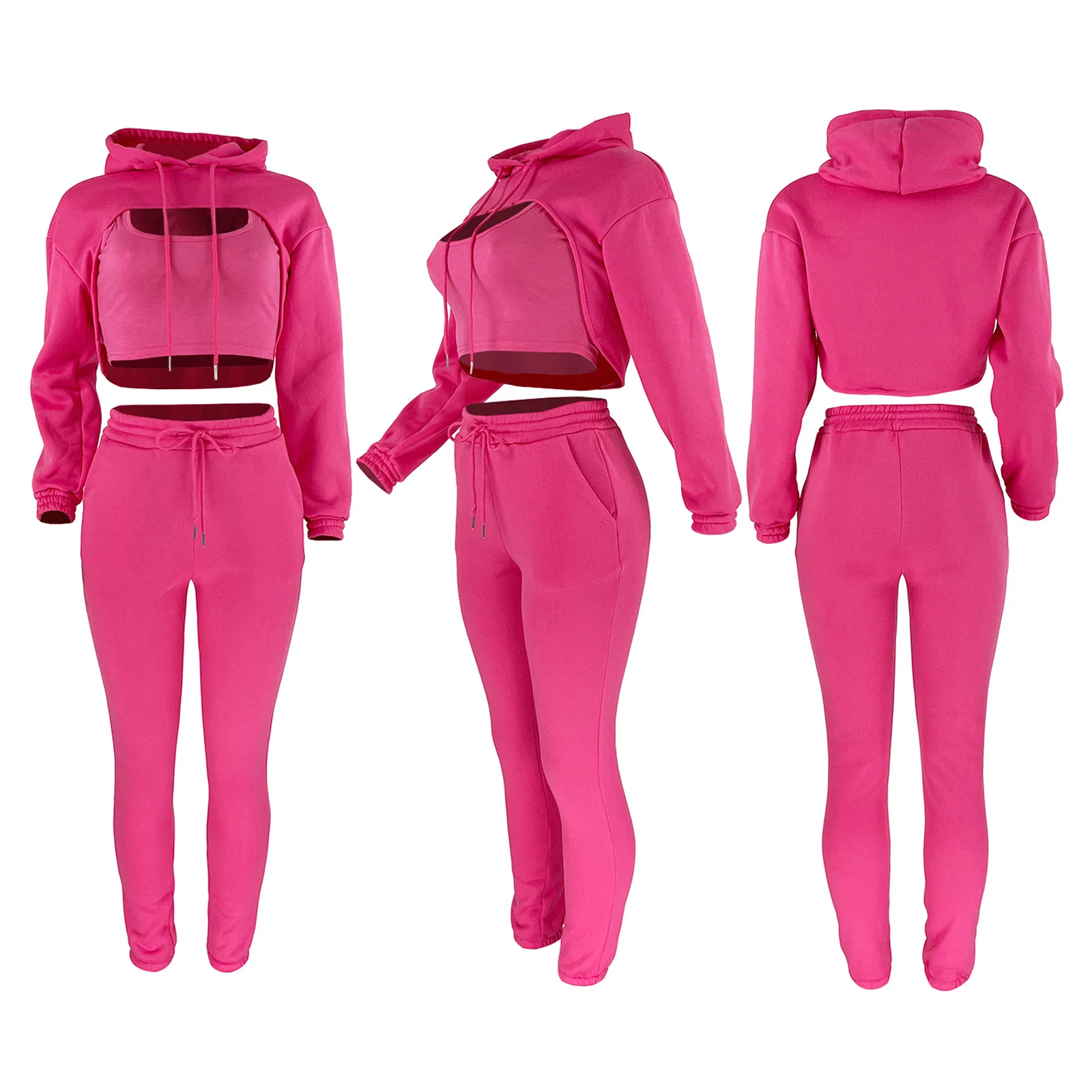 Sweatpants And Hoodie Set Tracksuit Women 3 Two Piece Pants Jogging