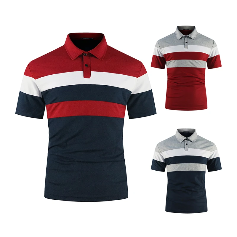 Custom Brand Logo Polo Shirt Summer Business T-Shirts For Men Slim Fit Two  Tones Lapel T Shirt Mature Man Casual Golf Polo Shirt - Buy Custom Striped  Polo Shirt,Dtg Custom T Shirt,Polo