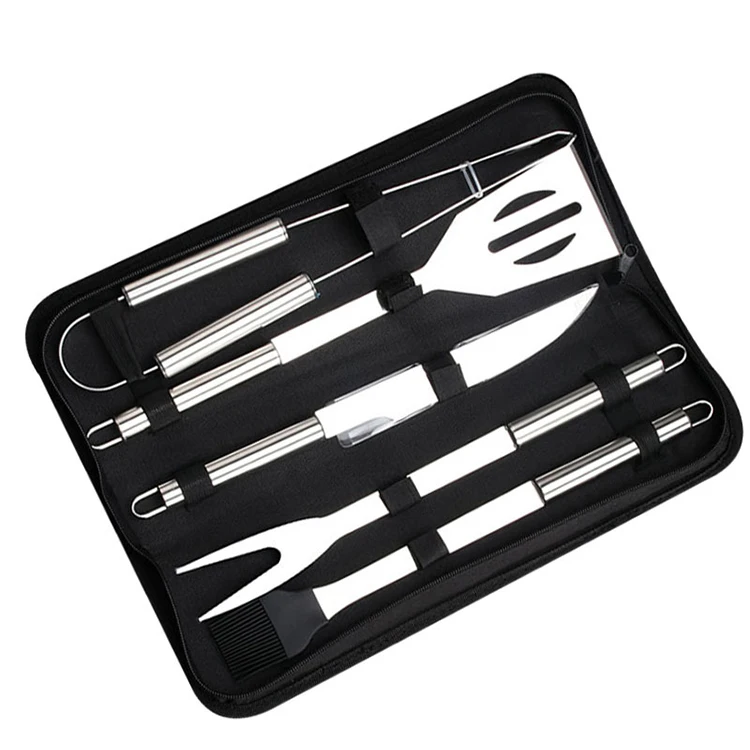 Professional Bbq Griddle Tools Kit Bbq Grill Braai Accessories Set 5 Pcs Stainless Steel Bbq