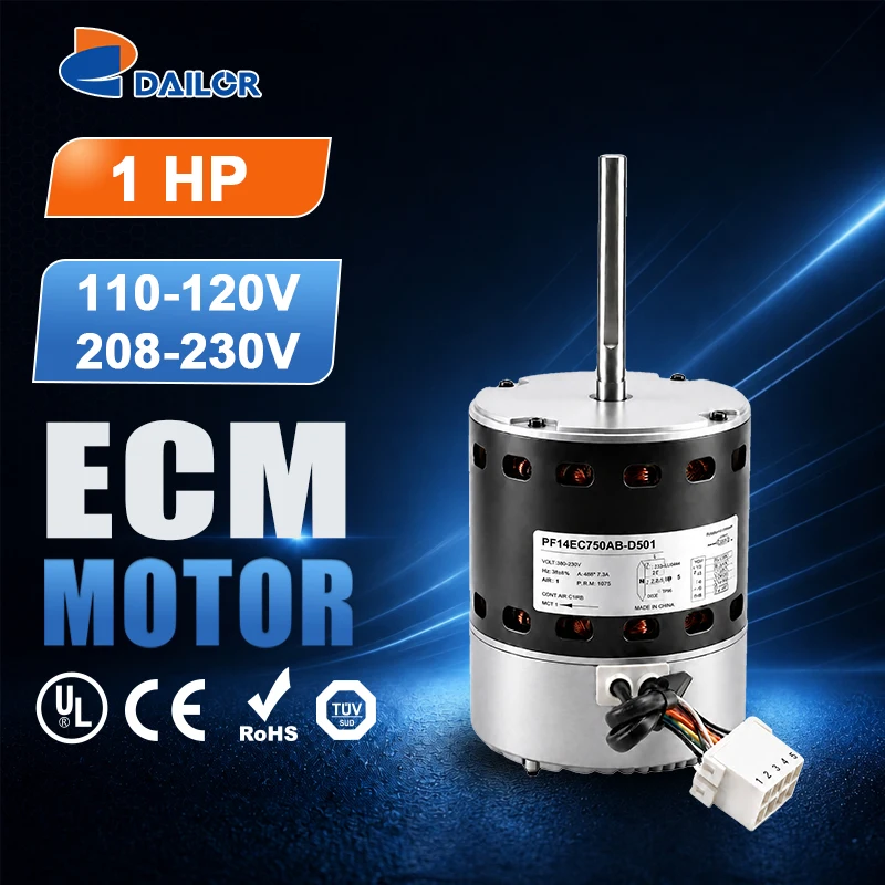 1HP 110-120V/208-230V 1075RPM OEM Replacement Constant Torque ECM X-13 North American Furnaces Blower Fan  ECM Motor