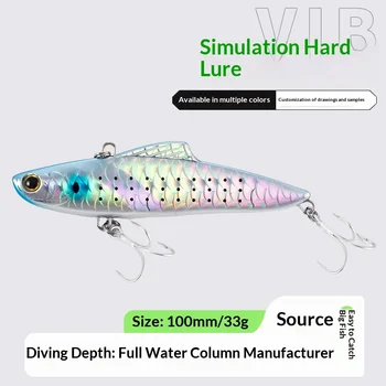 3D Simulation Painting ABS Artificial Hard Bait Full-Water-Column Vib Lure 100mm/33g Full-Body Fish Scales Laser Reflective Fake – Hard Lure – view 4