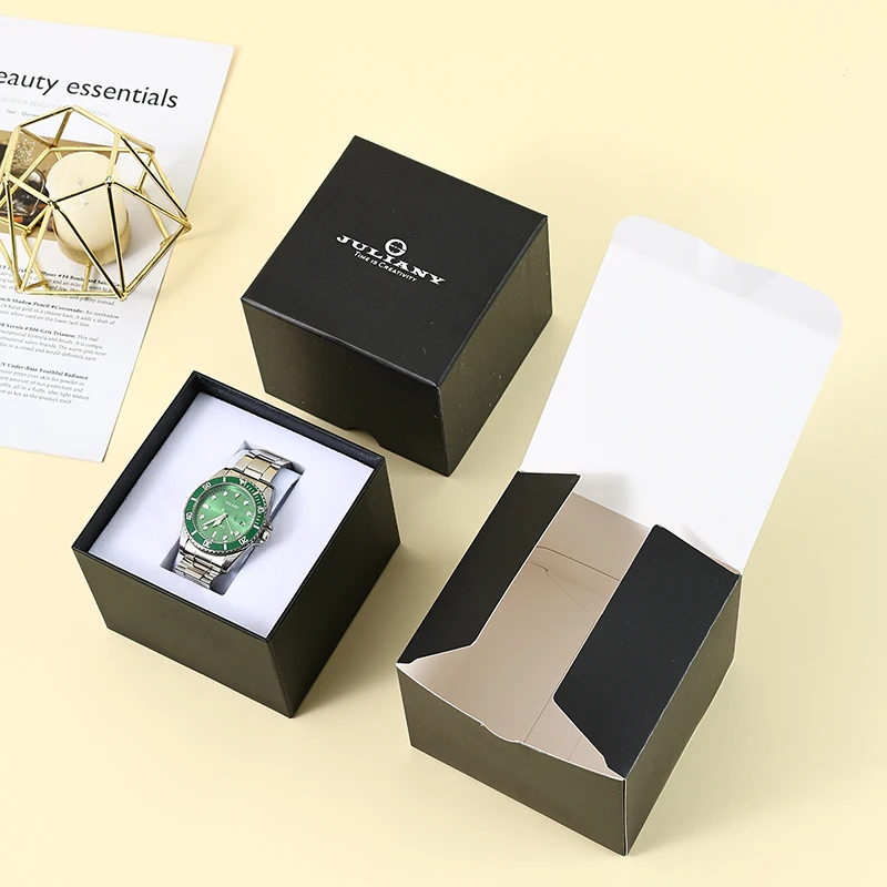 Becan Eco-Friendly Rectangle Watch Box Jewelry Organize Fashion Business Gift Boxes Luxury Black Bracelet Holder Watch Box