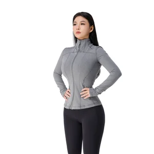 China Factory Price Women's Zipper Jacket Set Zipper Jogger Ribbed Two-piece Ribbed Yoga Set