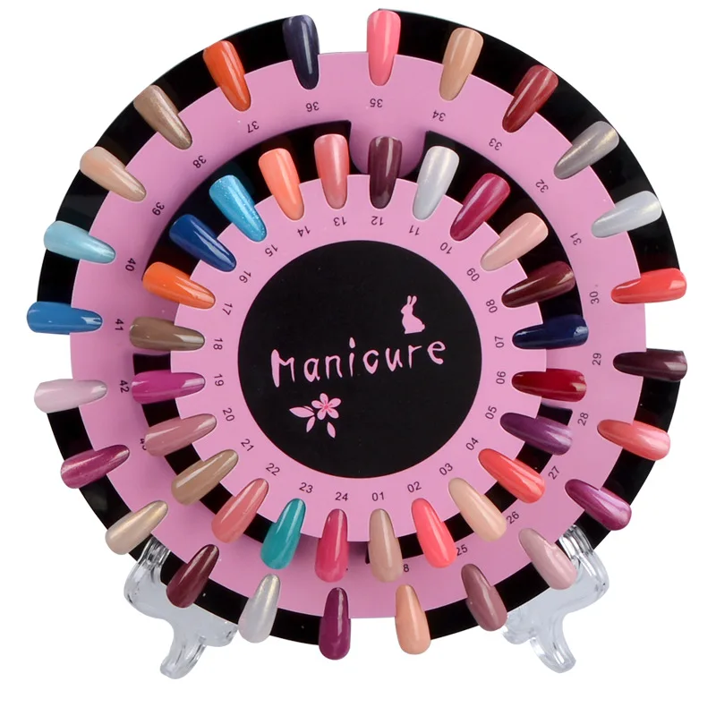 Nageldesign Display-Rad Mit 18 Kunststoffnägeln – 10 Stück, Für Nagellack-Präsentation & Übung