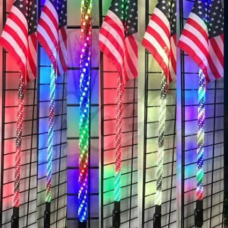 Remote Control Antenna Accessories RGB 360 Degree Spiral LED Whip Light for UTV Off Road Vehicle ATV Car
