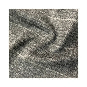 30% wool, 70% polyester double-sided plaid blend wool fabric, 950g wool plaid coat jacket fabric