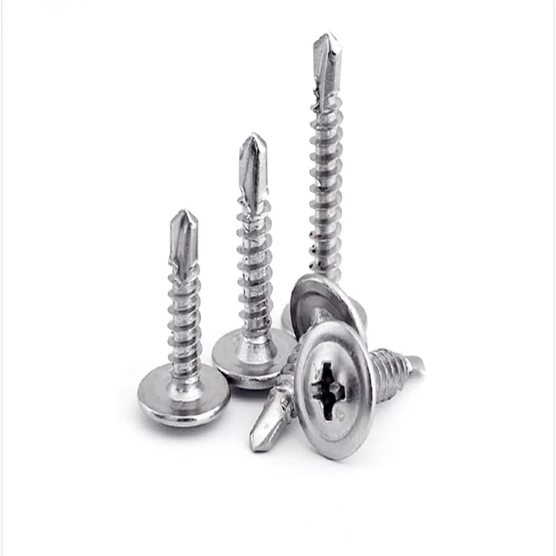 M4.2/M4.8 Cross Recessed Pan Head Self-Drilling Screws With Flange Tapping Screw Thread Stainless Steel DIN7504