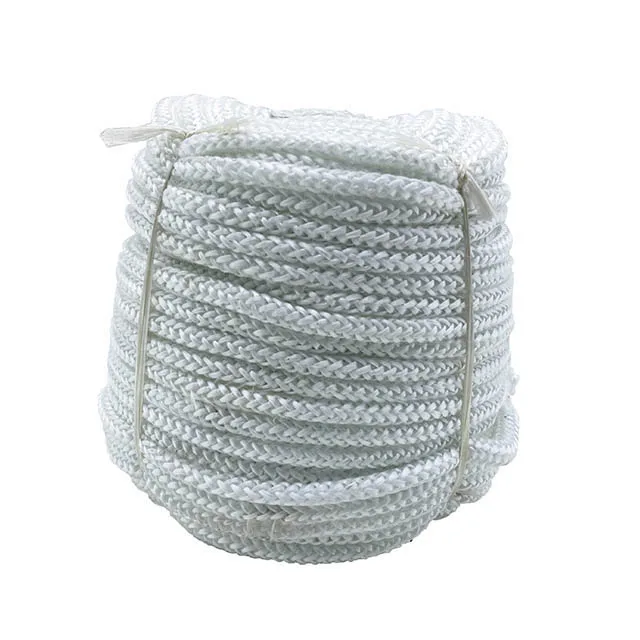 8mm Diameter High Temperature Knitted Fiberglass Rope For Thermal