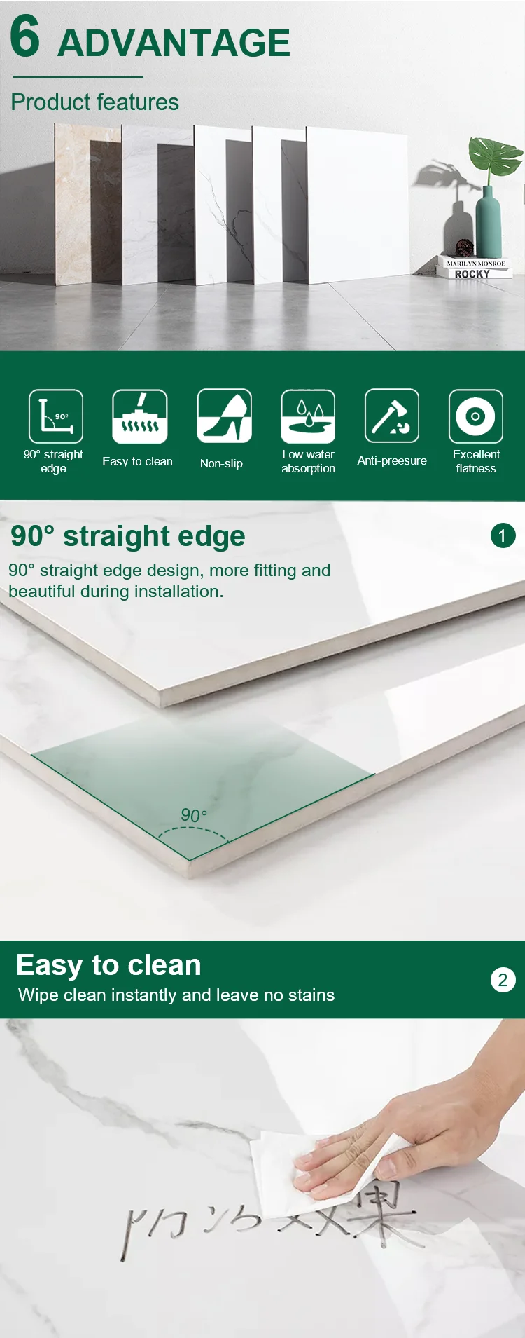 High Quality Marble Flooring Tiles Full Polished Glazed Tile White ...