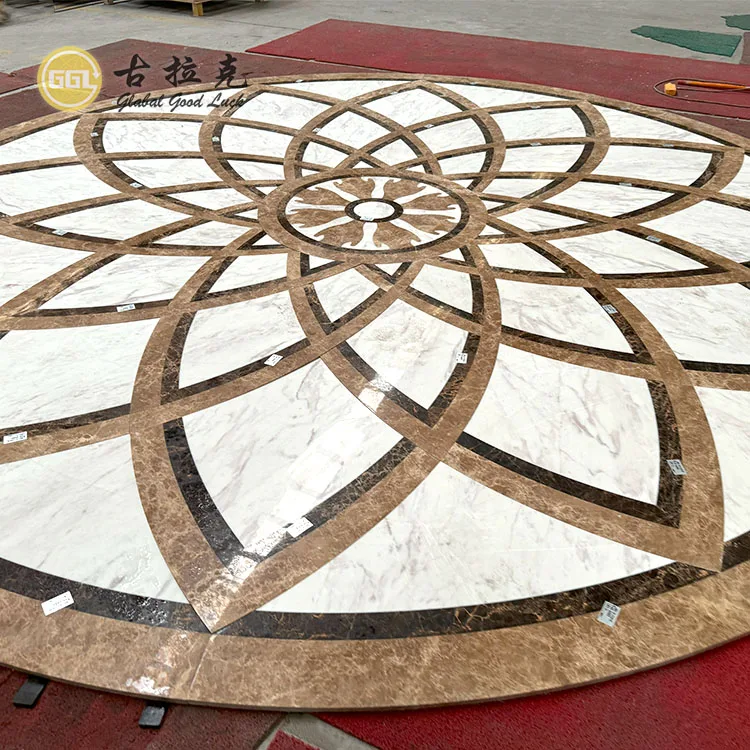 Waterjet Marble Medallion Inlay hotel  Medallion Floor Customized Medallion For Villa