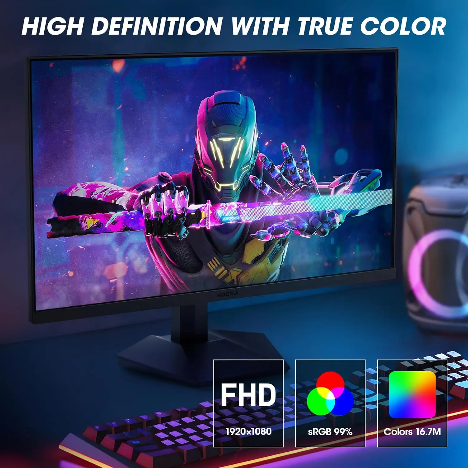 とんかつ　KOORUI 24E3　24インチ165Hz IPS ゲーミング Koorui 24 Inch FHD 165Hz IPS Gaming Monitor with Adaptive Sync