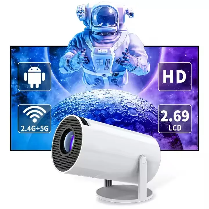 Proiettore 2 In 1 Con Giochi E Controller Wireless - HD, 16:9, Portatile, Connettività Completa, Colore Bianco