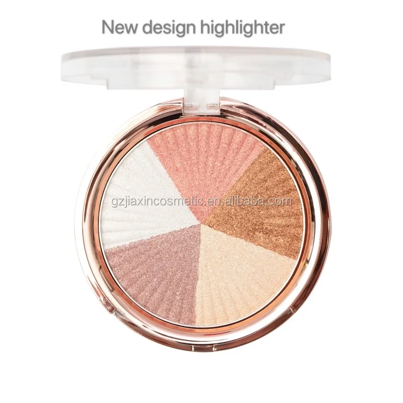 Разноцветный хайлайтер макияж контур для лица румяна палитра блестящая