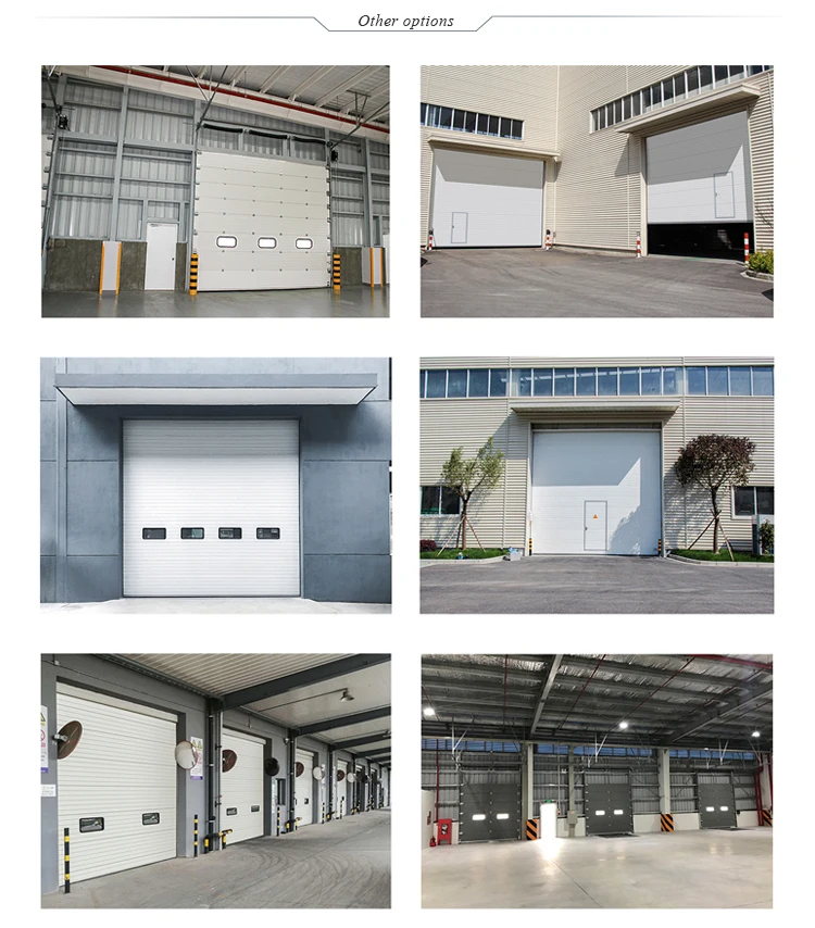European Design Lightweight Factory Industrial Sectional Door With Small Door