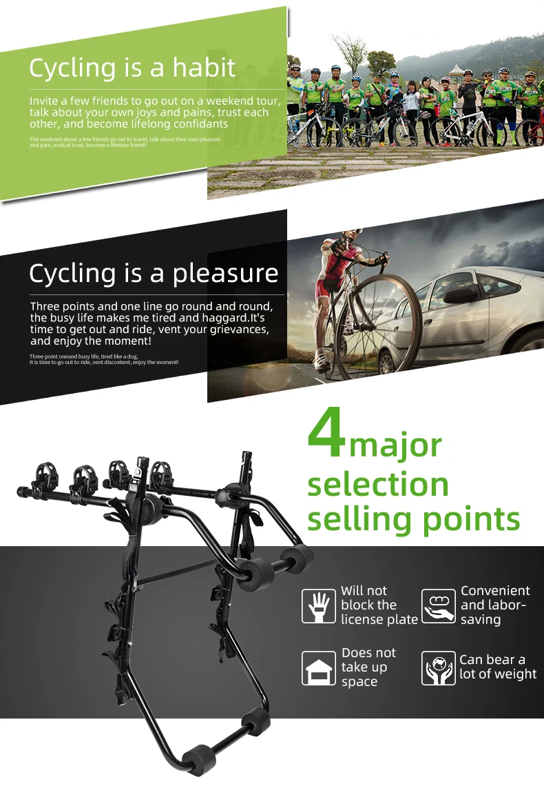 Rockbros Universal Vehicle Foldable Bike Rack For Car Roof Rack Carrier