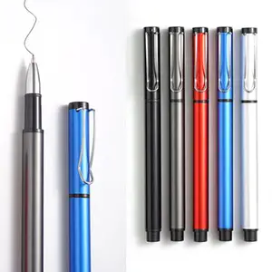 Business Metal Gel Pen Printable Logo 0.5mm Writing for Advertising Student Office Stationery Gift Signature Pens for Promotion