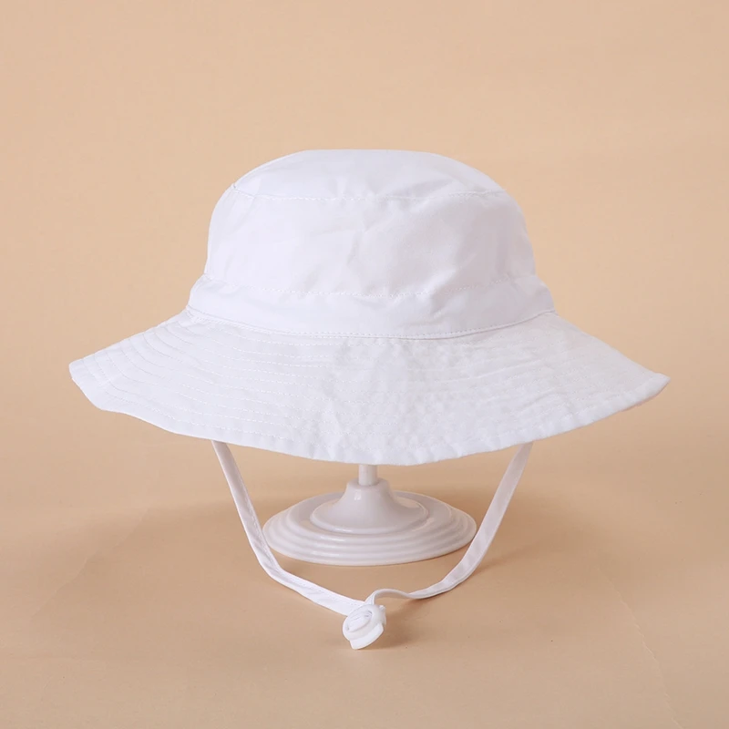 Summer Bulk New Design Adjustable Colorful Toddler Fisherman Sun Hat Plain Polyester Cotton Baby Children Kids Bucket Hat