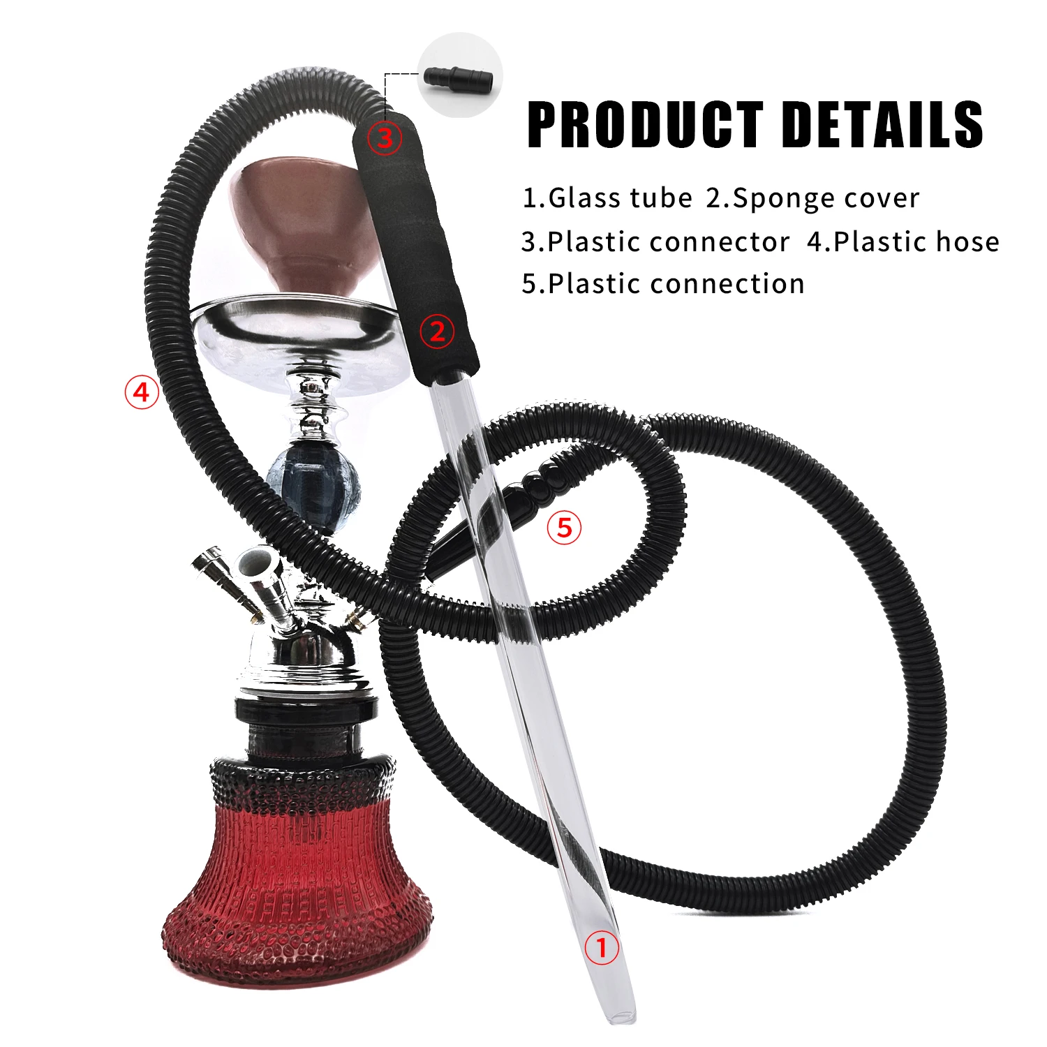 Factory Direct 1.5m or 1.8m Colorful Customized logo Luxury Smoking Accessories Plastic Disposable Hookah Hose