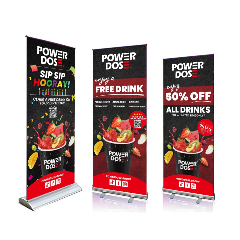 Motorised Scrolling Display Electric Roll up Banner Stand Pull up Type for Party