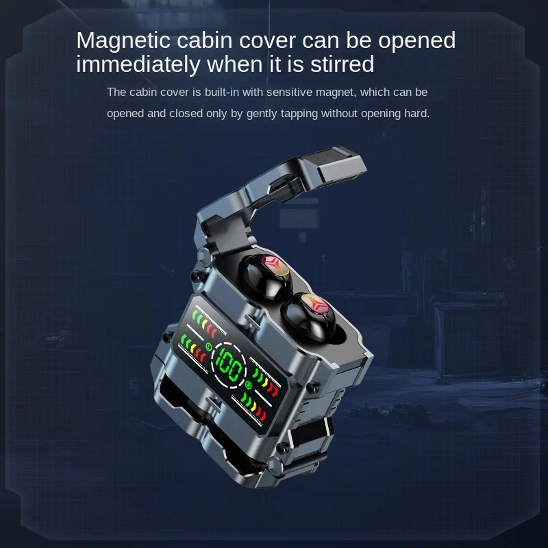 Cross-border New M60 Mecha TWS Bluetooth Headset Game Binaural Wireless Ear Couples 4-ear Earplug_voghion.com