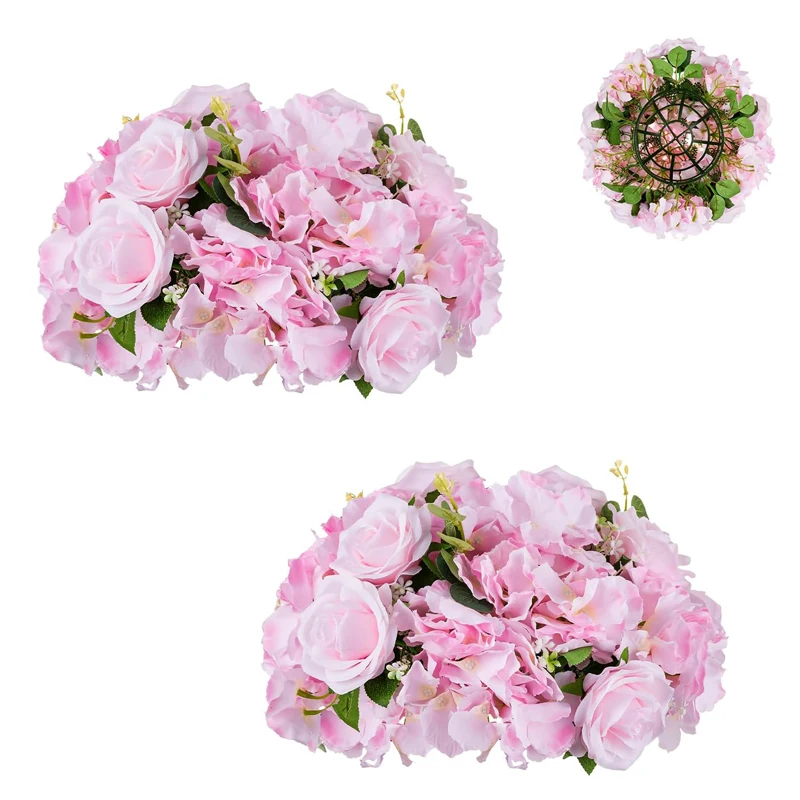 Flores Arrangements Silk Bridal Bouquet Red Roses Flower Balls Wedding