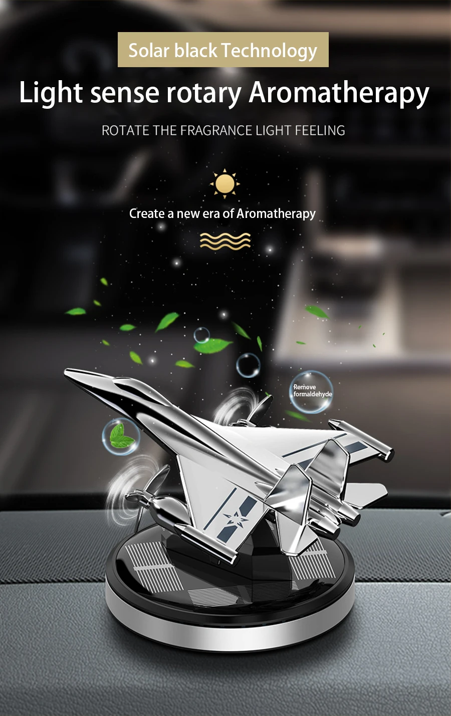 Solar Powered Automatic Rotation Helicopter Car Air Freshener Modern ...