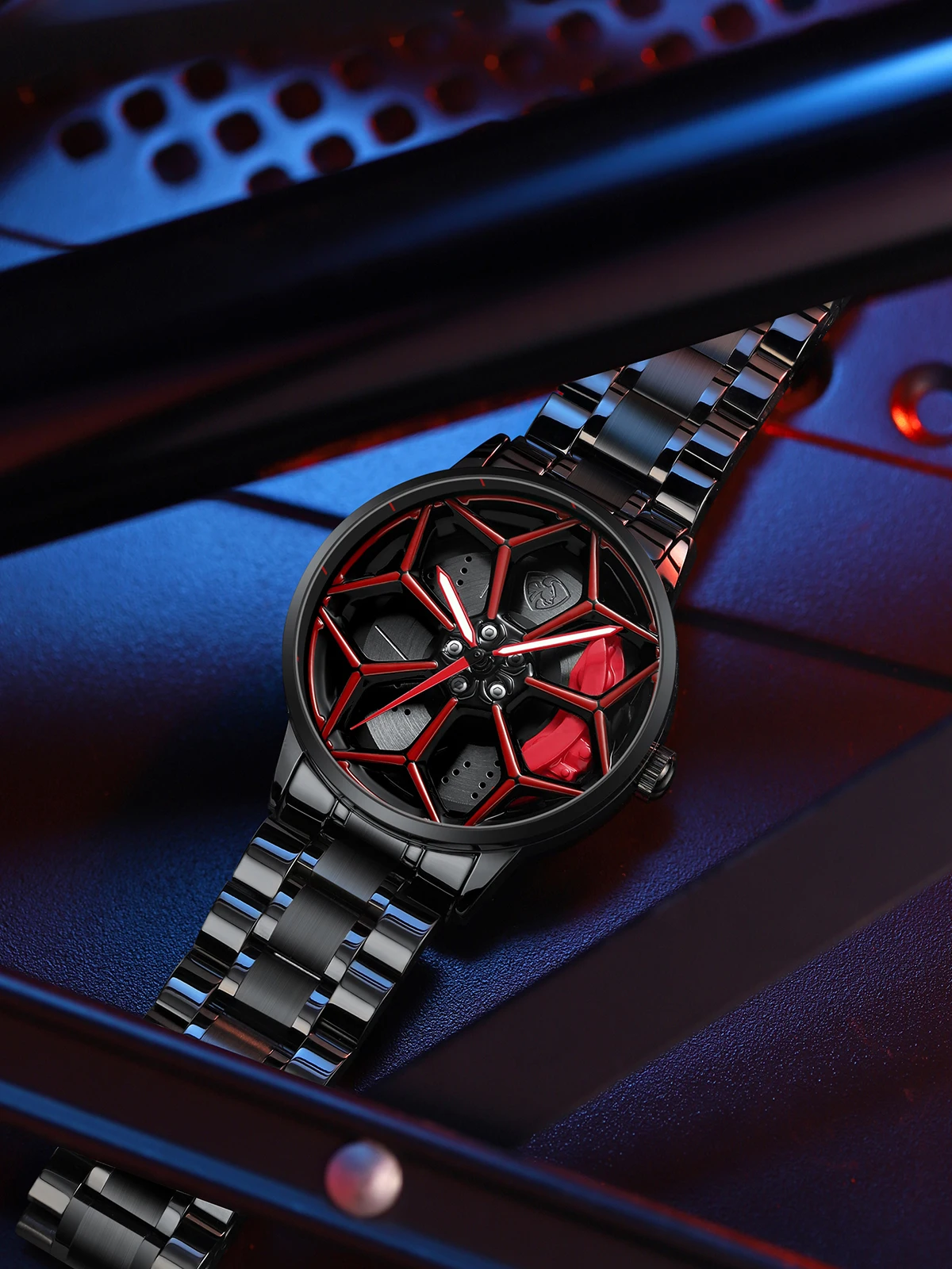 Original 3D Official Gyro Rim Watch High Quality Wholesale Wheel Watches Quartz Waterproof Wrist Car Wheel Watch Lambo URUS