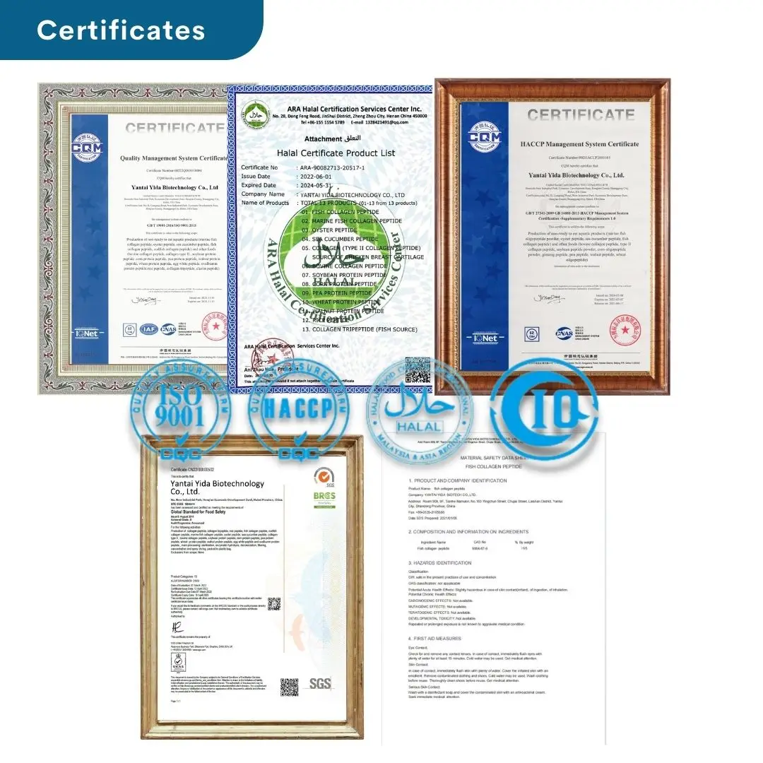 OEM поставляет порошок пептидов Бычьего Коллагена с пептидами коллагена гиалуроновой кислоты и пептидами коллагена витамина С без вкуса